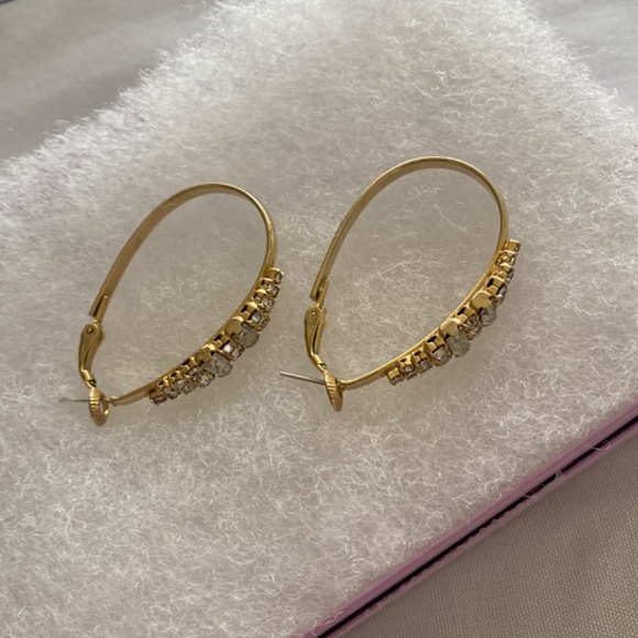 Vintage rhinestone vermeil rhinestone earrings - Picture 3 of 4